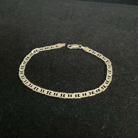 Men’s 8” Mariner Link Bracelet 4.5mm Wide Solid 925 Sterling Silver ITALY 7.32g - Picture 8 of 15